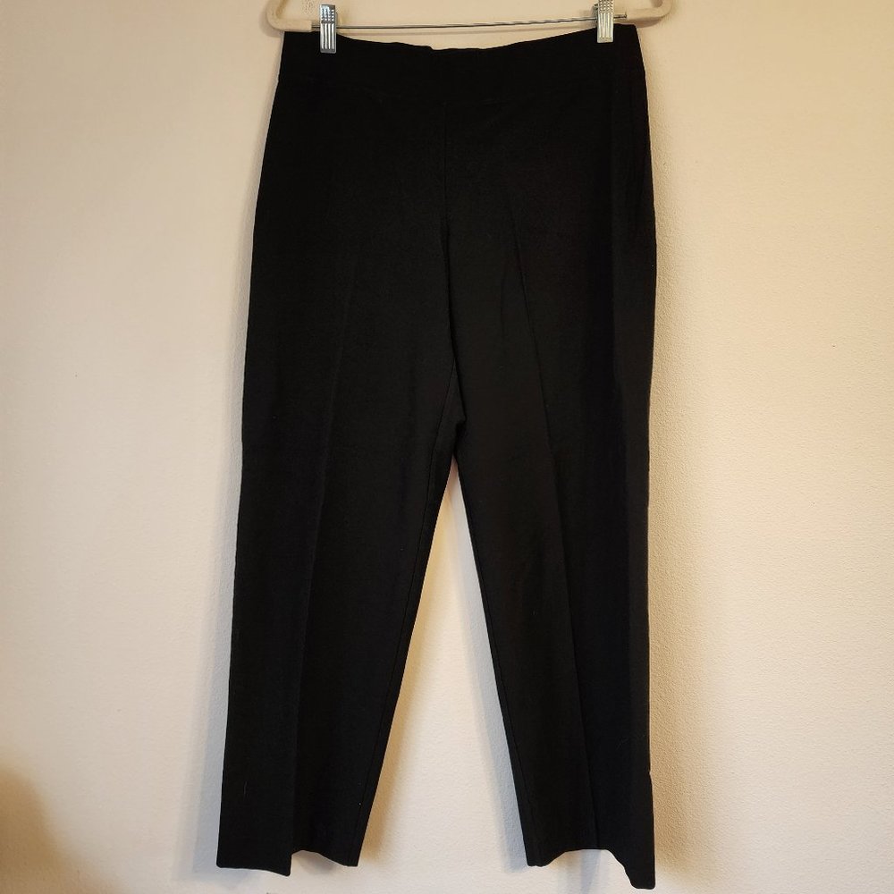 Eileen Fisher Women Elastic Waist Pull on Pant, Size L, Black,Classic, Casual.
